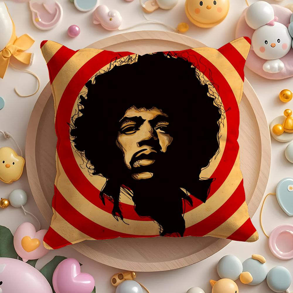 SingerJJimi HHendrix Pillow Case Soft Plush Fabric DoubleSided Printed Cushion Cover Warm Winter Sofa Pillow Case