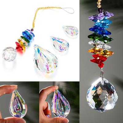 30mm Chandelier Crystal Ball Sun Catcher Rainbow Maker Window Hanging Ornament Chakra Cascade Sun Catcher Home Garden Decor