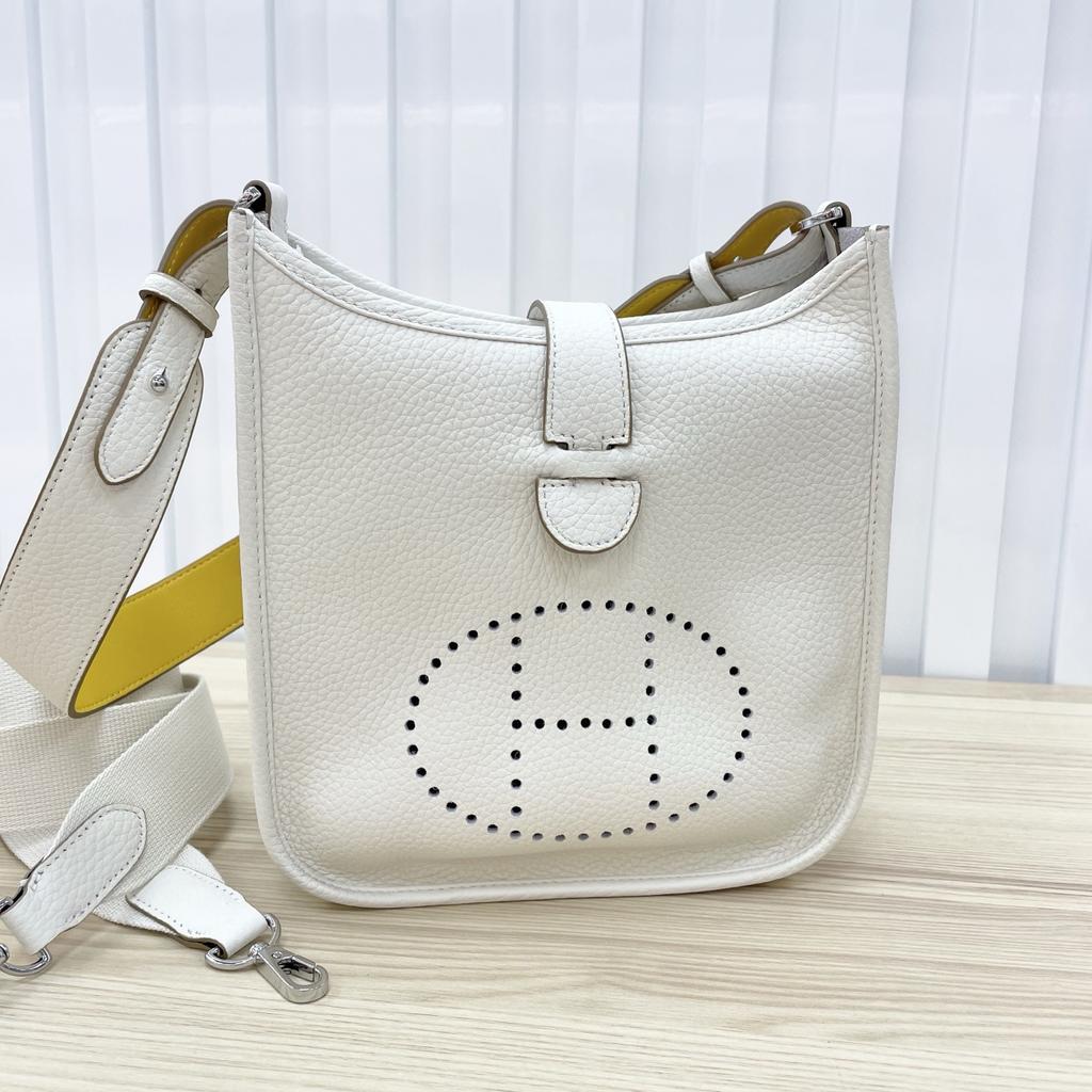 Camada Superior Couro de Vaca Bolsa Aiden Mink 2025 Novo Estilo Couro Genuíno Mini Bolsa Tote Fivela H Padrão Vazado Bolsa de Ombro Único