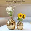 Glossy Golden Metal Flower Vase for Home Decor| Decoration Item for Living Room Office| Table Decorative Flower Pot for Gifting