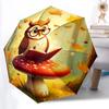 1pc Autumn Wisdom Owl Automatic Folding Umbrella Compact Lightweight Travel Umbrella with 8-Rib Sturdy Frame, Windproof & Self044