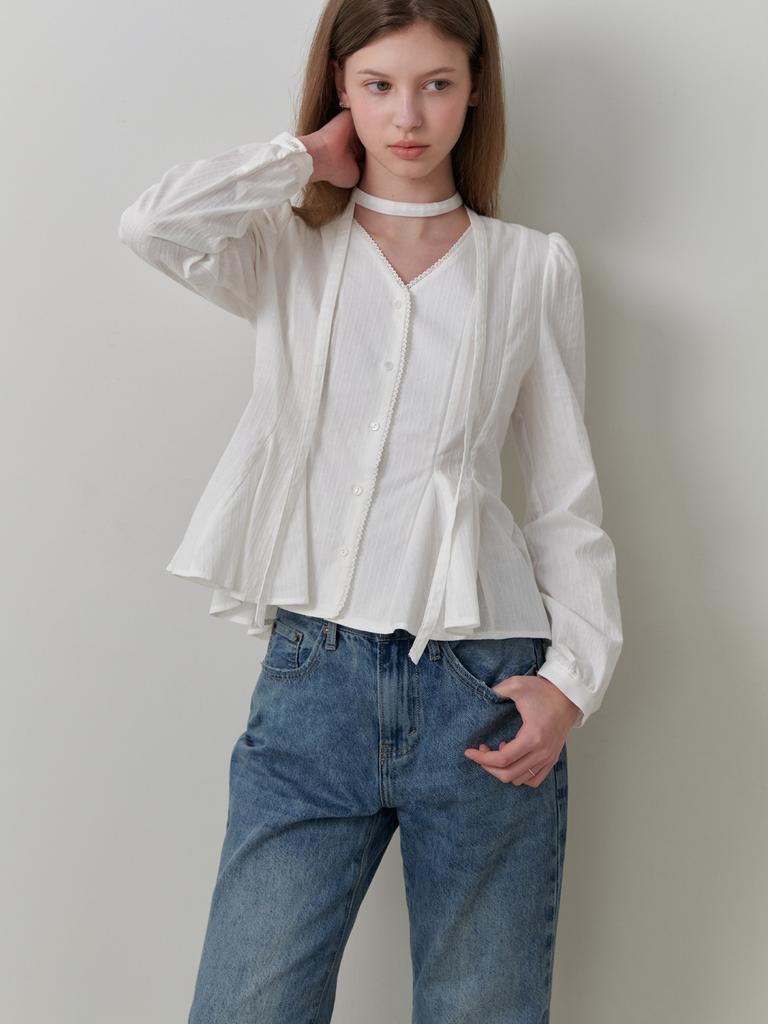 Liel Parfait V Blouse (White)