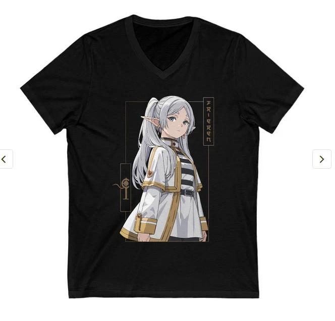 Anime Frieren Beyond Journeys End Fern Stark Sleeve Black T Shirt S