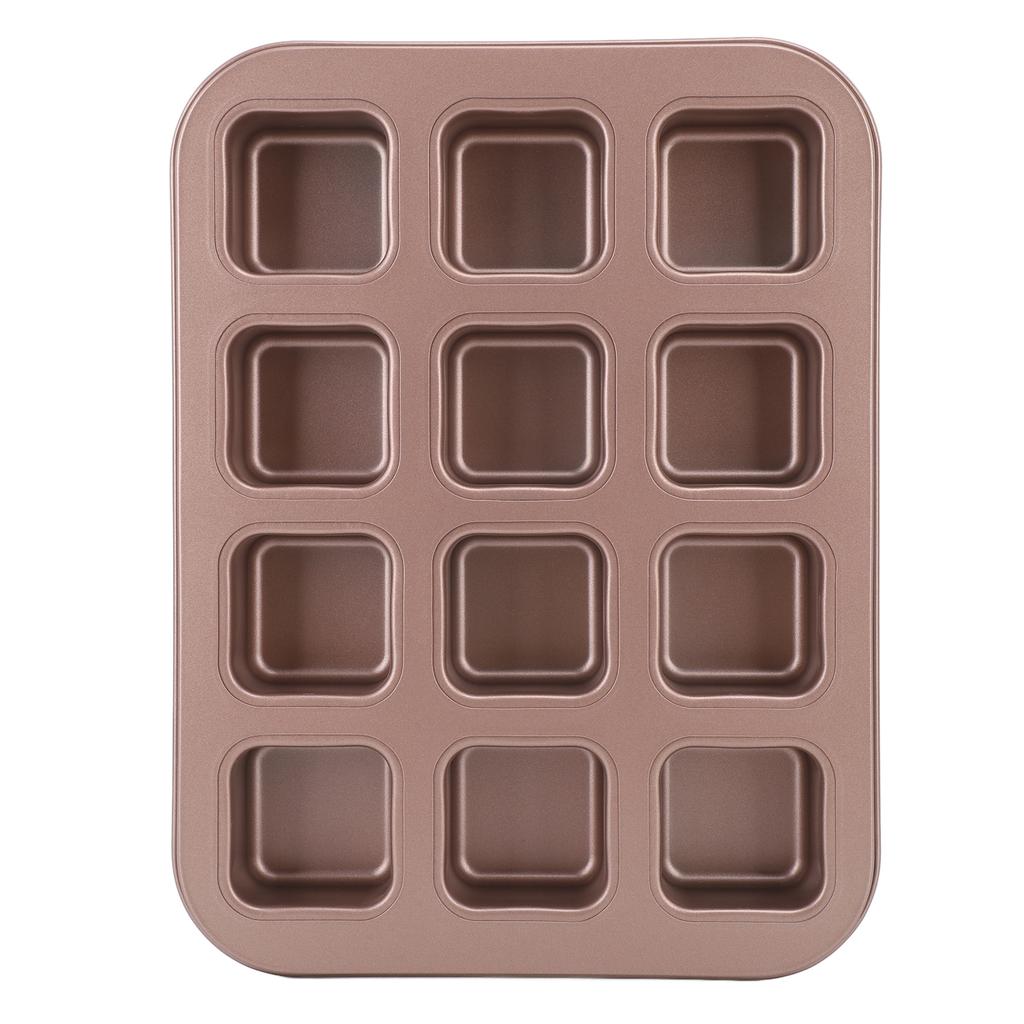12 Grids Divided Brownie Pan Carbon Steel Easy To Clean Rectangular Baking Mold Pan for Toast Bread Cake