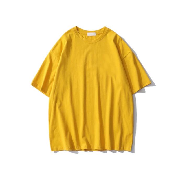 Sommer Einfarbig Reine Baumwolle T-Shirts Damen Harajuku Übergroß Kurzarm Y2k Tops Unisex Koreanische Streetwear Lässig Basic T-Shirt Weiblich Gute Qualität