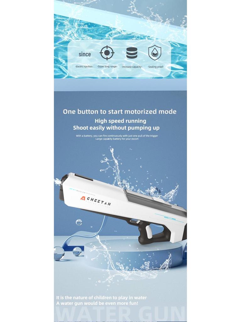 High-Pressure Automatic Water Absorption Squirt Gun - Powerful & Continuous Spray Toy for Kids.