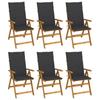 Day and Night - Day and Night Folding Garden Chairs 6 Units and Cushions Solid Acacia Wood