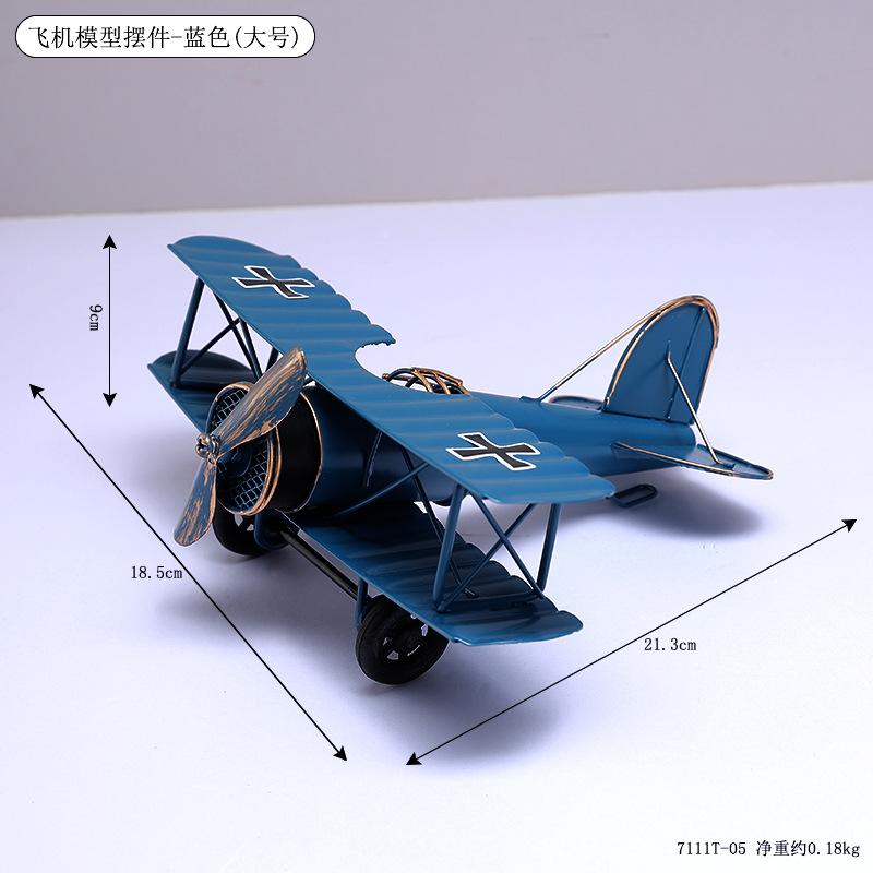 Vintage Iron Aircraft Model Decoration American Simulation Electroplating Aircraft Living Room TV Cabinet Bookshelf Decoration