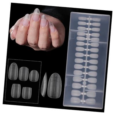 240PCS Matte Nail Stickers Short Oval Ladder Optional Design With Precise Size Markings False Nail Extensions