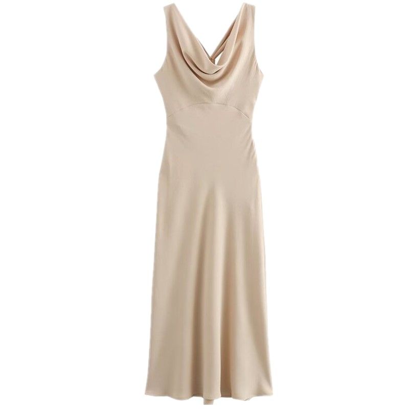 

Fashion Style 2024 Summer New Women s Clothing Elegant Gold Inlaid Midi Skirt Dress 3578568 711 Picture color XS