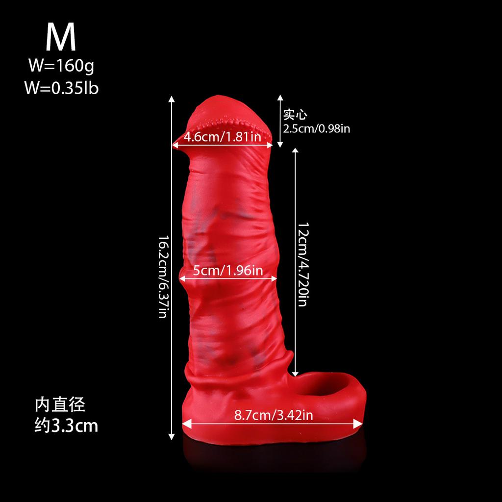 Hollow Horse Dildo Penis Sleeve Soft Silicone Dick Enlargement Extender Delay Ejaculation Cock Sleeve Men Sex Toy