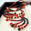 Vintage High Quality Natural Black Agate Chalcedony Contrasting Collarbone Chain Necklace Sweater Chain