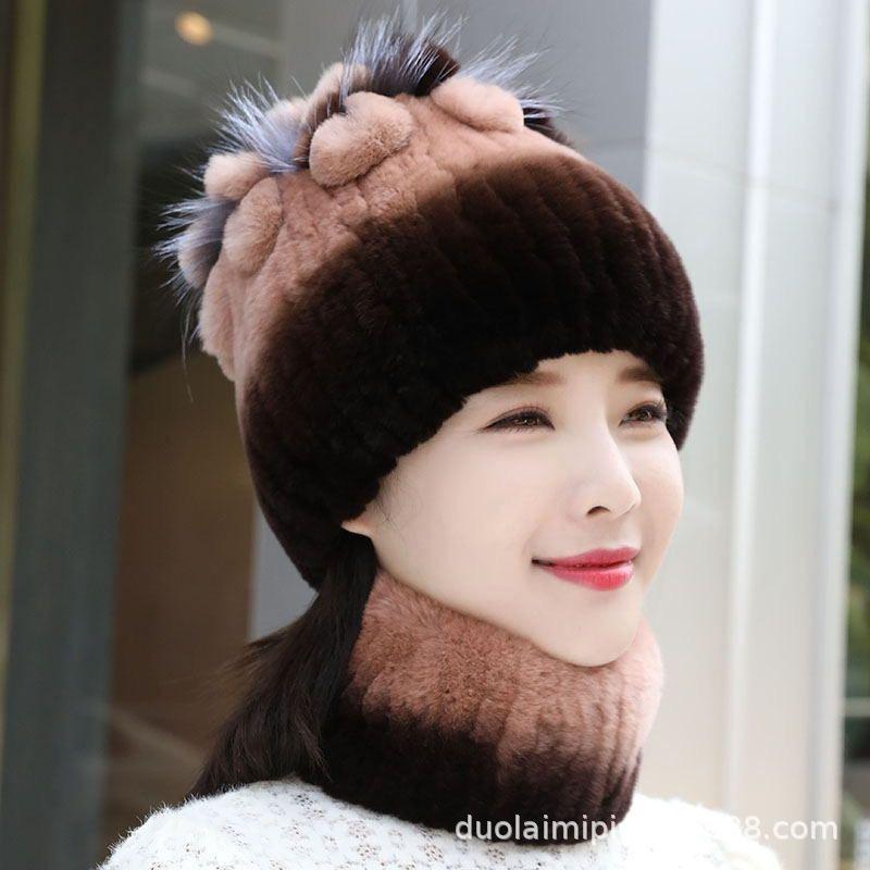 New Women's Warm Hats Warm Knit Hats for Fall and Winter Versatile Faux Fur Hats