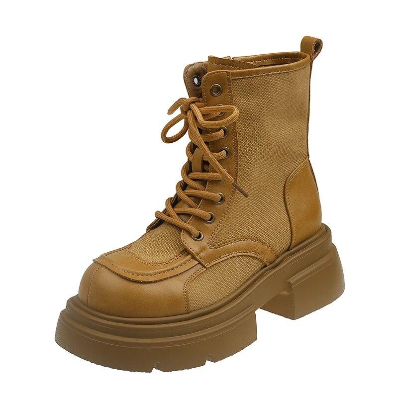 

Женские ботинки Martin на толстой подошве в британском стиле, лето 2023, новые супер горячие короткие ботинки на толстом каблуке в американском стиле 39 жёлтый