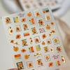Totem Geometric Symbols Star Moon Nail Art Stickers 5D Gold-embossed Self Adhesive Nails Sticker Luxury Red Gemstone Nail Decals