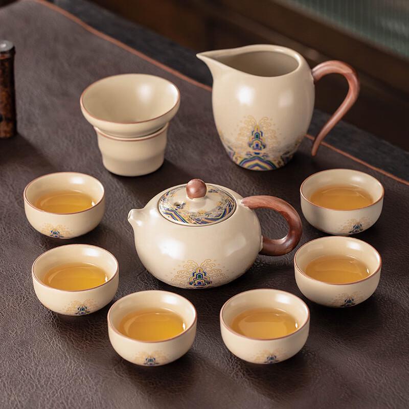 Zhuijia Ru Kiln Xishi Teapot and 6 Cups Tea Set