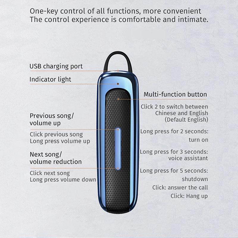 Écouteurs Bluetooth sans fil avec microphone Écouteurs à réduction de bruit Mains libres Casque à réduction de bruit Pour la conduite Affaires