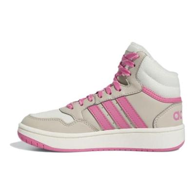 Tênis Infantil adidas Hoops 3.0 Mid J Wonder Beige Rosa Fusão Bege Off-White IF7739