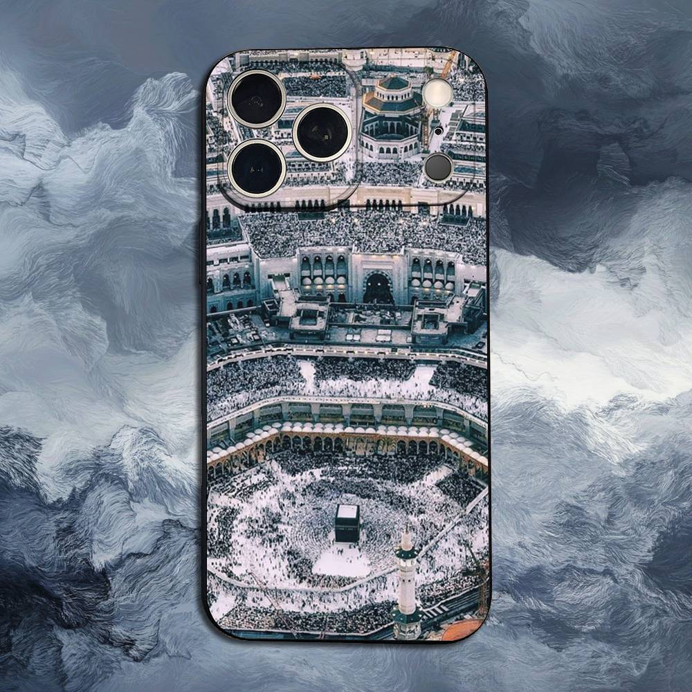 Pilgrims in Mecca Cover For iPhone 12,16,11,14,15,17,13,X,Mini,SE,Max,8,7,XR,XS,Plus,Pro,Soft Silicone Black Case