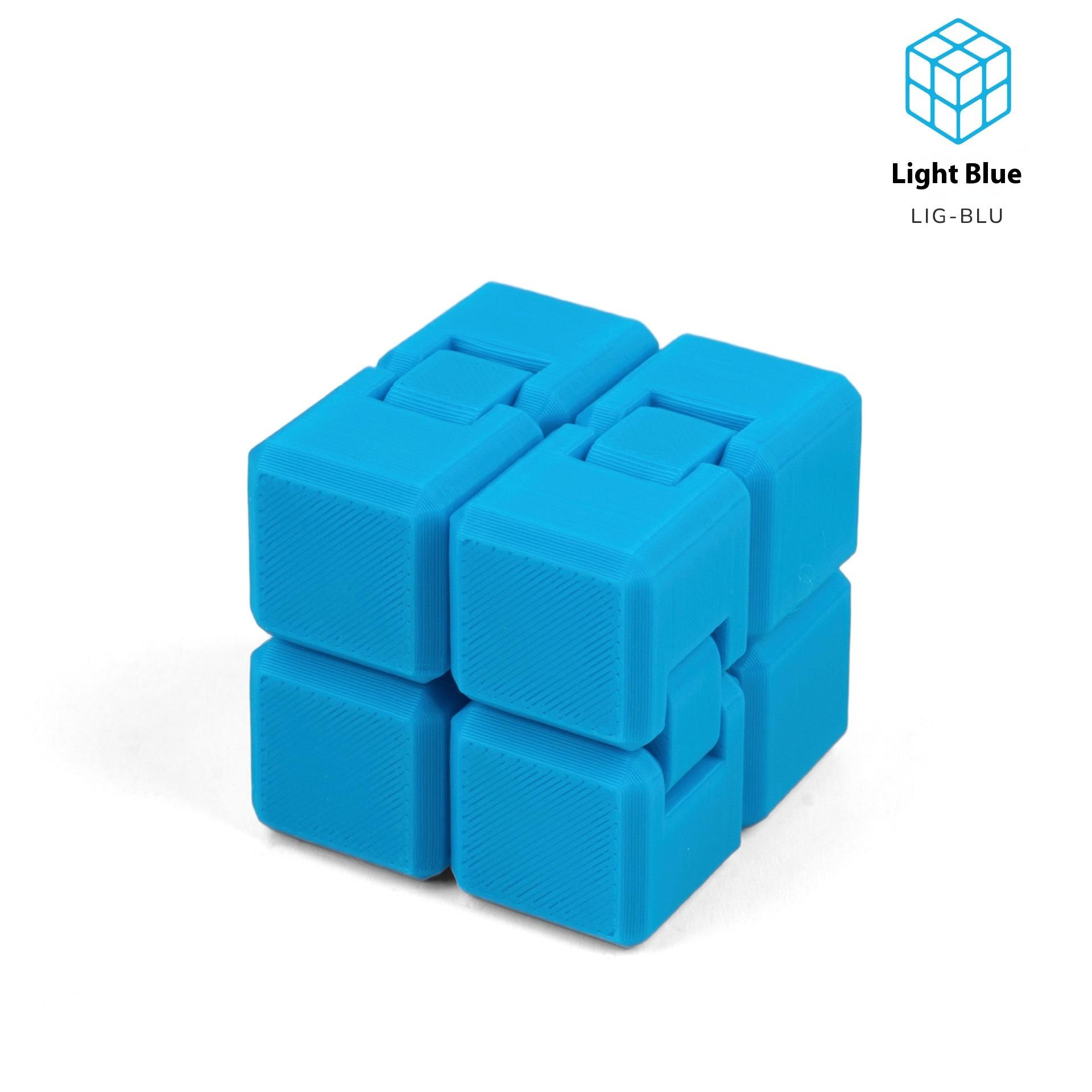 

Infinity Magic Cube Decompression Fidget 3D Printed Deformation Cube Kids Adults Sensory Mini Gadget Stress Relief Anxiety Toy светло-синий