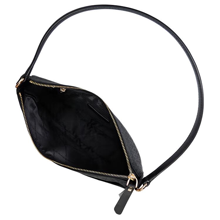 Michael Kors MK Dover Coated Canvas Shoulder Bag With Gold Hardware Women Shoulder Bag Black 35R3G4DL8B-0001