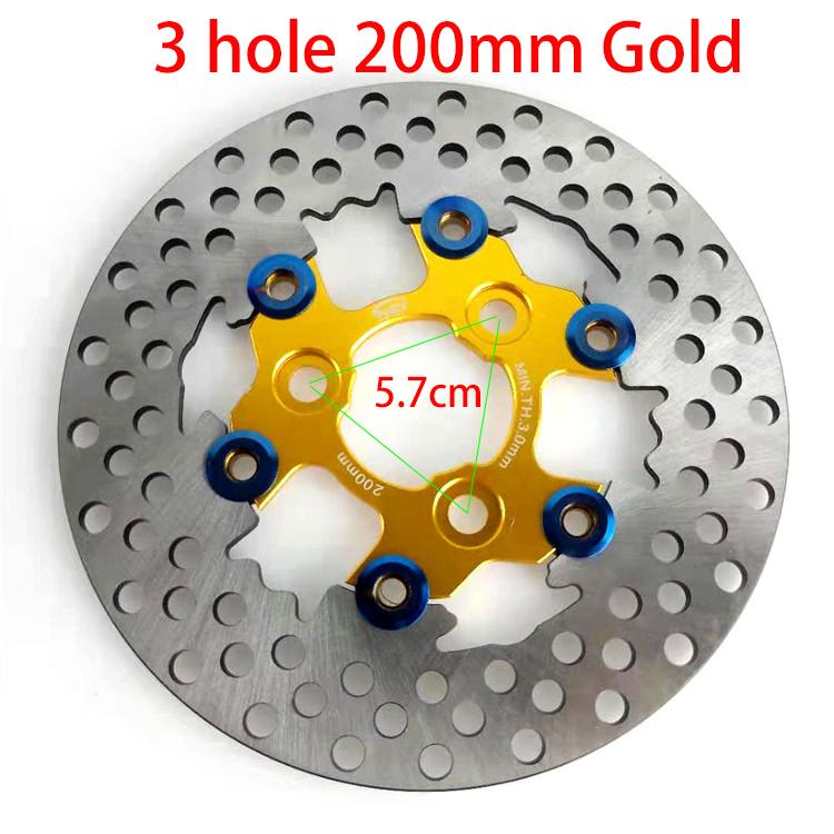 

Universal Aluminum alloy Floating discs motorcycle brake disc Outside diameter 200mm/220mm/245mm/260mm Rapid cooling brake pads 5.7cm Gold 200mm