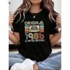 1986 LIMITED EDITION Letter Print T-shirt, Short Sleeve Crew Neck Casual Top for Summer & Spring, Women's Clothing