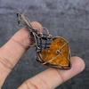 Amber Handmade Copper Wire Wrap Jewelry Pendant 2.96" S1n34