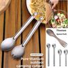 Long Handle Titanium Spoon Fork Portable Picnic Utensils Spoon Fork  Outdoor Travel Supplies