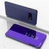Samsung Galaxy S10 Hülle Clear View Klapphülle Stoßfest Spiegel Smart Stand Hülle für Galaxy S10 [Violett] mit 3 in 1 Kabel