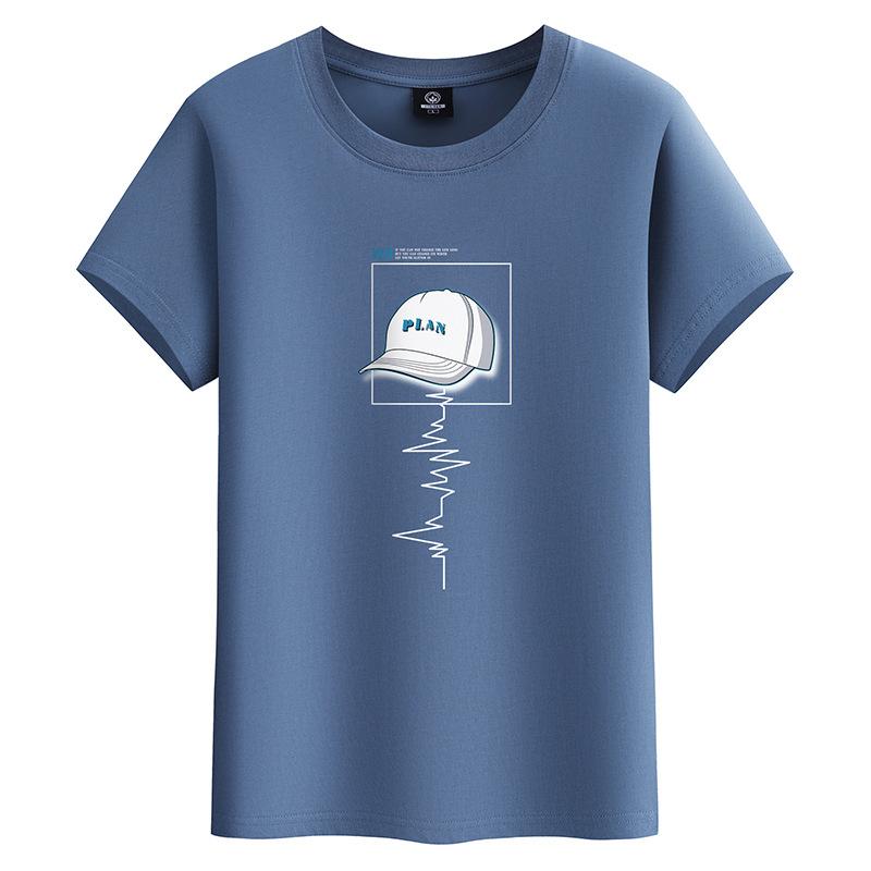 Summer Fashion Cotton Men T-shirt Round Neck Short Sleeve Loose Mans Tee Shirt Large Size