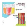 100pcs 16oz Resealable Drink Pouches with Straws for Adults