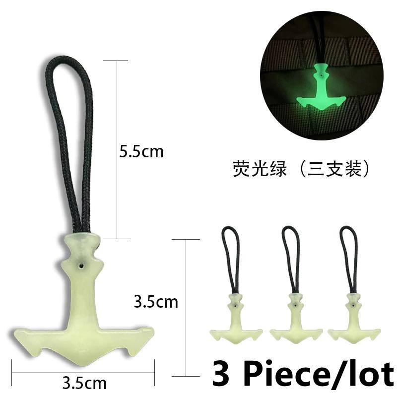 Multifunction Luminous Zipper Pullers Tactical Backpack Zipper Head Pull Rope Techwear Style Outdoor Bag Tail Rope Accessories