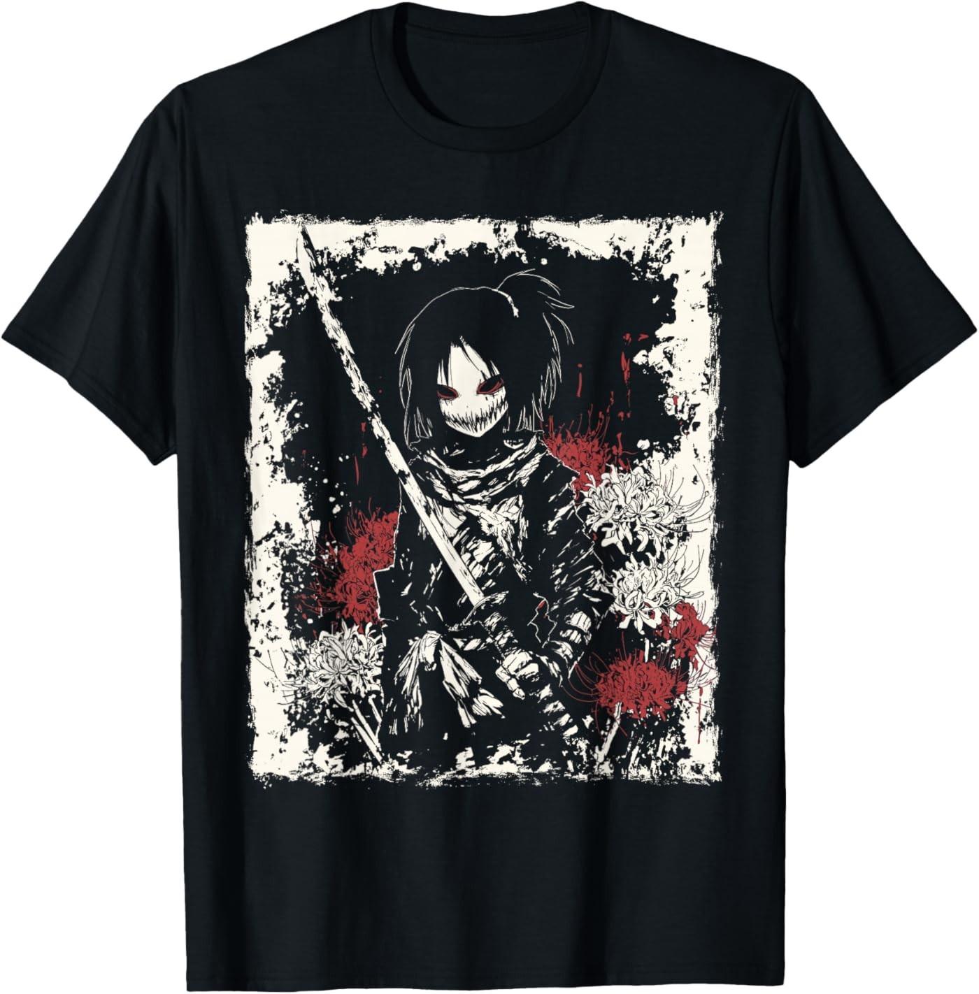 Samurai Skull Dark Fantasy Warrior Gothic Anime Horror Art T-Shirt S разноцветный