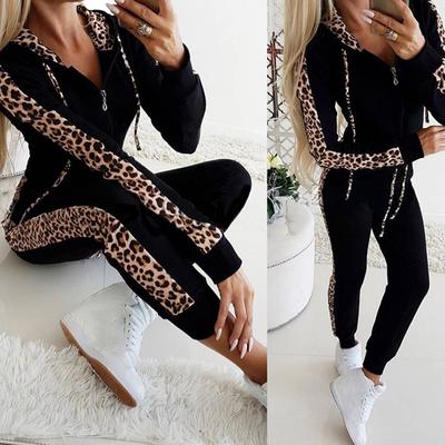 Jogger Sport Wear Ladies Casual Sweat Autumn Streetwear Suit 2Pcs Set Women Sport Tracksuit Zipper Hoodies Sweatshirt Pants Set
