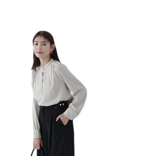 

Natural Beauty Basic Trimmed Beige Women s Two-Tone Blouse, бежевый