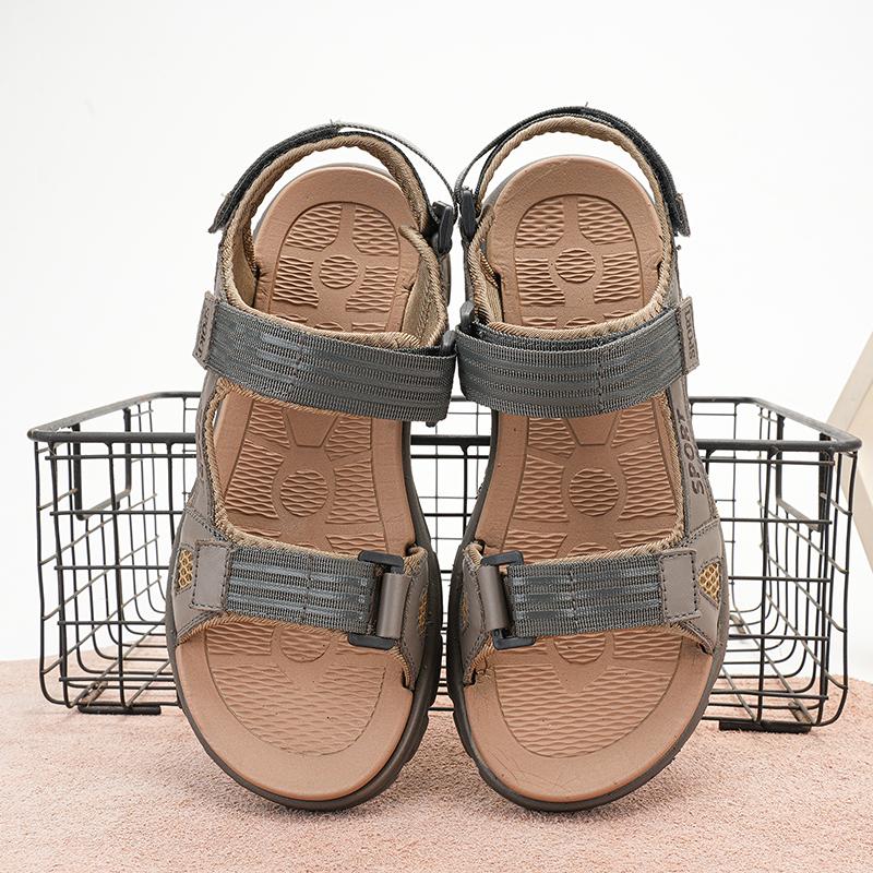 Fashion Men New Open-Toe Casual Sandal Men Summer Adjustable Non-Slip Comfortable Soft-Soled Beach Shoes Classic Style Versatile Sandals