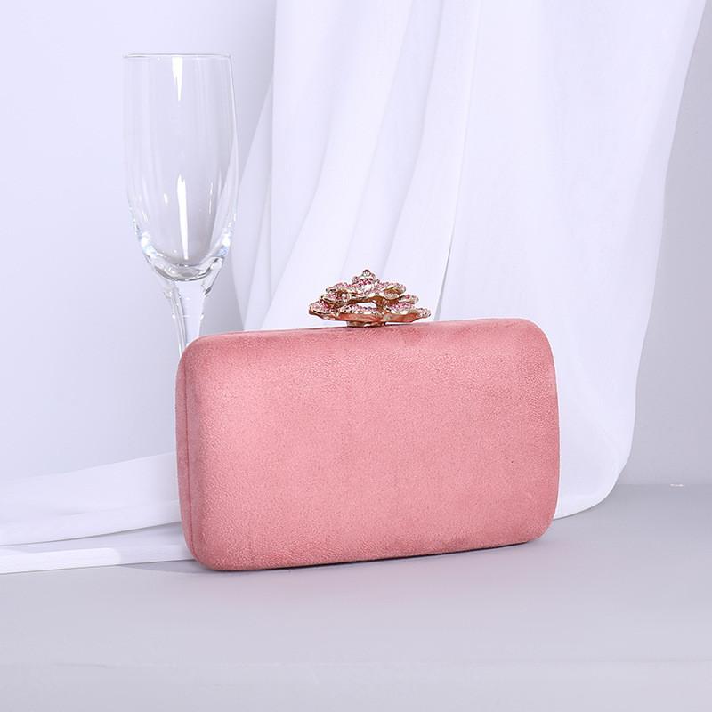 Small Square Evening Bag With Velvet Fabric And Cording Lining For Cocktail Parties