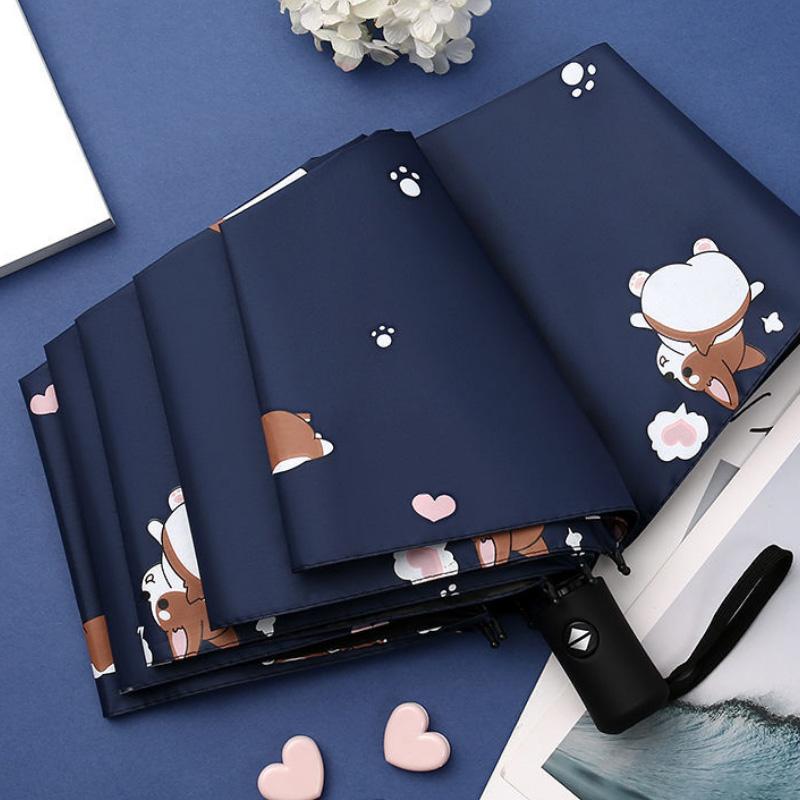 

Складной зонт двойного назначения с рисунком собаки, мультяшный зонтик, солнцезащитный крем, защита от ультрафиолета, солнцезащитный зонт 26cm