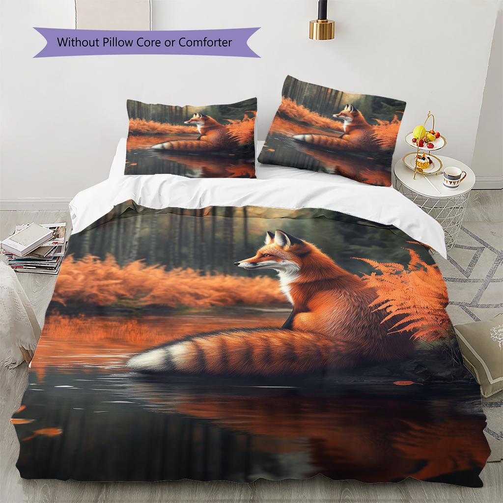 Animal Pattern Bedding Quilt Set Quilt Cover Pillowcase Home Decoration Gift (1 * Duvet Cover + 2 * Pillowcase, Without Core)