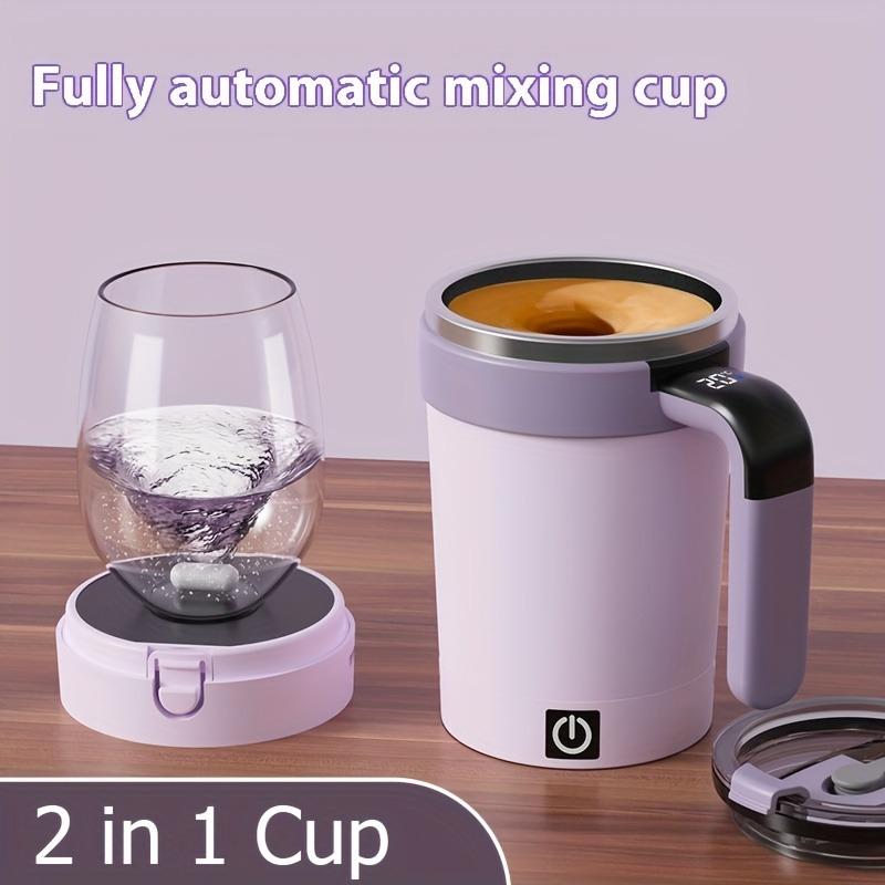 1Pc Smart Temperature Measuring Magnetic Mixing Cup, Electric Portable Coffee Cup, Perfect As A Holiday Gift.