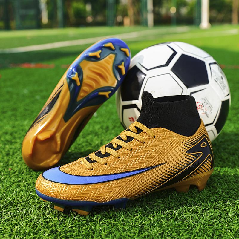 New Men Soccer Boots Society Indoor Cleats Football Shoes Match Long Spikes Sneaker Breathable Ultralight Training Drop Shipping