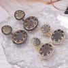 Geometric Irregular Double-Layer Round Drop Earrings for Women Ladies Vintage Black Mini Rhinestone Earrings Jewelry Accessories
