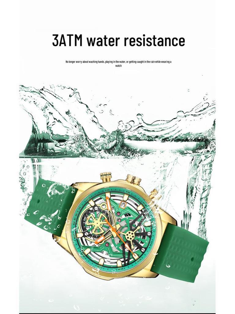 MEGIR Men's Silicone Quartz Watch 2235 - Fashionable Mechanical Style
