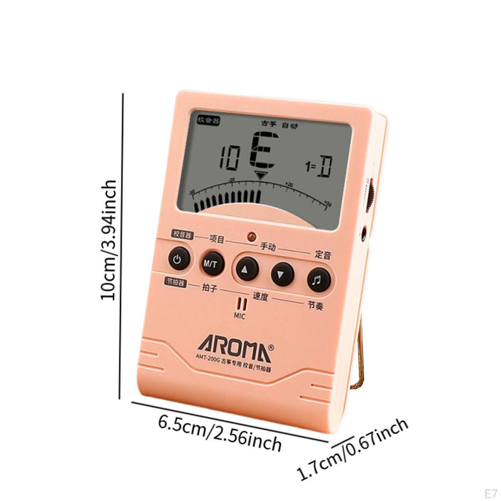 Digital Metronome Tuner Tone Generator for All Instruments Ukulele Chromatic White
