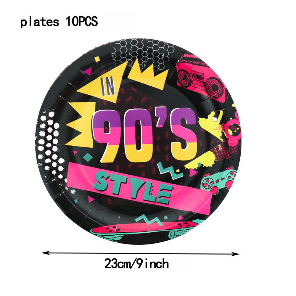 Foreign Trade 1990S Theme Party Supplies Party Scene Arrangement Props Disposable Tableware Paper Cup Paper Plate Background