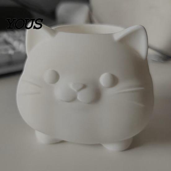 Creative Animal Pencil Holder Cute Cat Pen Holder, 3D Printed Kitten Desk Organizer, Minimalist Stationery Decorative Container Cup, Multi-purpose