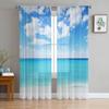 Bali Scenery Ocean Vacation Sheer Curtains Living Room Window Tulle Curtains For Bedroom Kitchen Home Decoration Voile Drapes