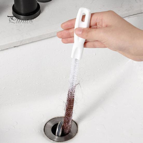 4 pezzi 45 cm spazzola per dragaggio per fogne con manico flessibile in nylon con setole spazzola per la pulizia dello scarico del lavandino spazzola per la pulizia del tubo cucina accessori per il bagno