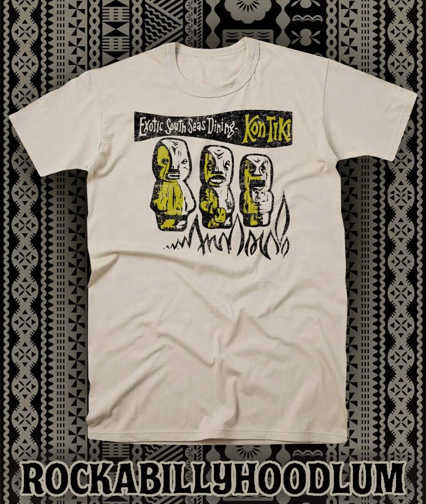 Retro Tiki Tee T Shirt Bar Restaurant Mug Kon Tiki Exotic South Seas Dining Unisex T-Shirt L